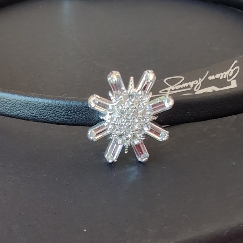 New Choker Style Abs Allen Schwartz Silver Starburst Necklace